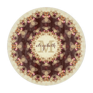 Landelijke landelijke kant mandala aangepaste naam snijplank