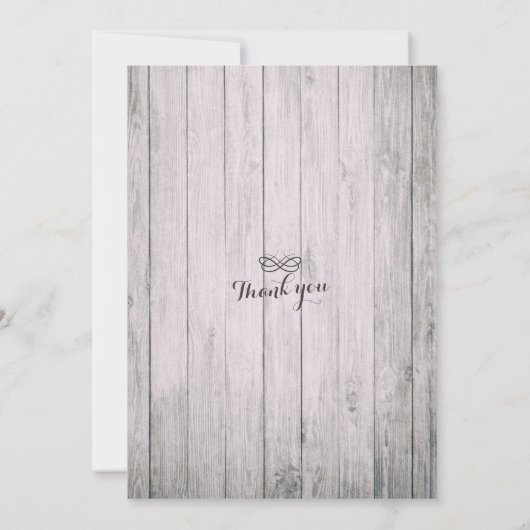 Landelijke landelijke liefdestouw jute kant schuur kaart (Achterkant)