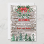 Landelijke landelijke rode strik Kerstmis Feestdagenkaart (Voorkant)