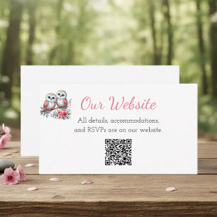 Landelijke Landelijke Uil Boho Trouwwebsite Informatiekaartje