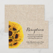 Landelijke landelijke zonnebloem hennep trouwrecep informatiekaartje (Voorkant / Achterkant)