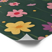 Landelijke landhuis met wilde bloemen poster (Hoek)