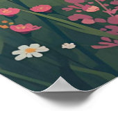 Landelijke landhuis met wilde bloemen poster (Hoek)