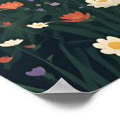 Landelijke landhuis met wilde bloemen poster (Hoek)