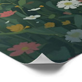 Landelijke landhuis met wilde bloemen poster (Hoek)