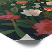 Landelijke landhuis met wilde bloemen poster (Hoek)