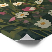 Landelijke landhuis met wilde bloemen poster (Hoek)