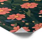 Landelijke landhuis met wilde bloemen poster (Hoek)