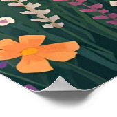 Landelijke landhuis met wilde bloemen poster (Hoek)