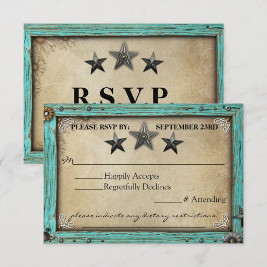 Landelijke landkaart perkament papier RSVP kaart (Voorkant / Achterkant)