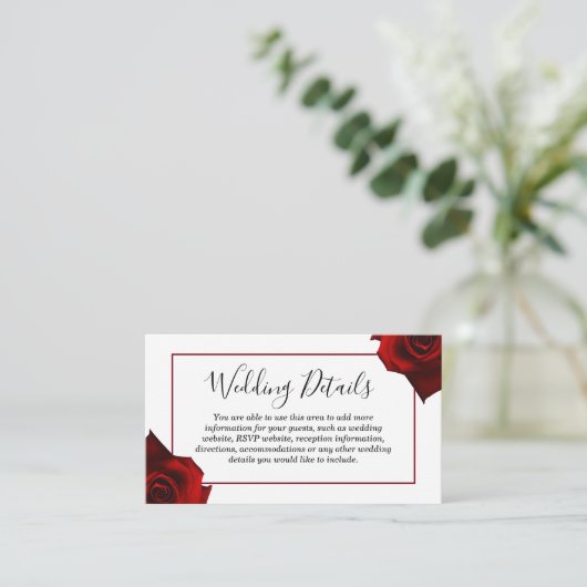 Landelijke landroos stijlvolle details envelopkaar informatiekaartje (Staand voorkant)