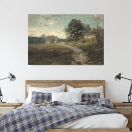 Landelijke landschapskunst in vintage stijl voor a canvas afdruk