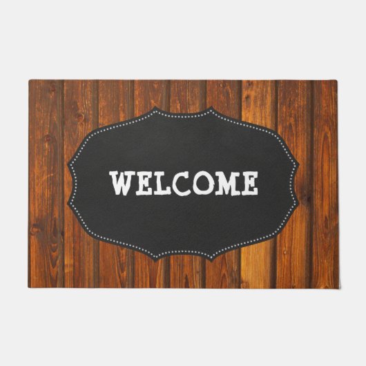 Landelijke landstreek, Hout, Schoolbord, Welkom Deurmat (Voorkant)