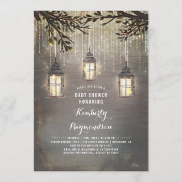Landelijke lantaarns tuin babyshower kaart