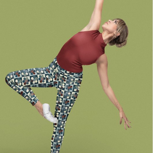 Landelijke Lapjes Bloemen Leggings