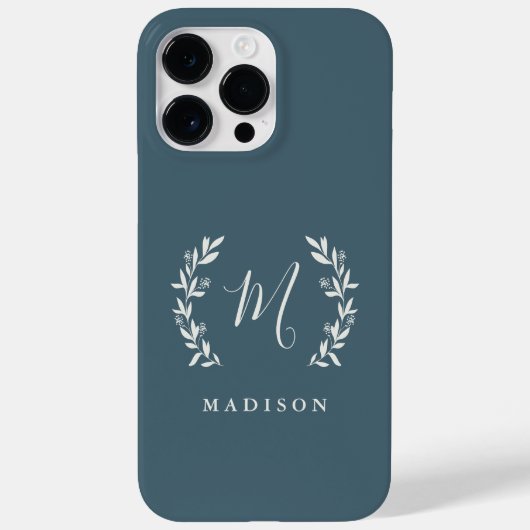 Landelijke laurier script monogram naam Case-Mate iPhone case (Achterkant)