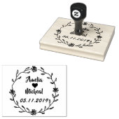 Landelijke laurierkrans bruiloft save the date rubberstempel (Gestempeld)
