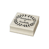 Landelijke laurierkrans | eenvoudige bruiloft scri rubberstempel (Stempel)