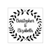 Landelijke laurierkrans | Simpele bruiloft script  Rubberstempel (Afrduk)