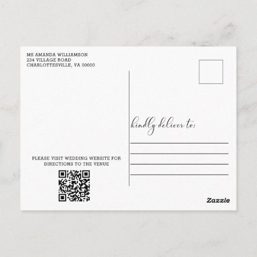 Landelijke lauwerkrans Kraft uitnodiging voor brui (Achterkant)