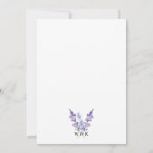 Landelijke Lavendel Bruiloft Kaart (Achterkant)