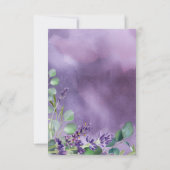 Landelijke Lavendel en Eucalyptus Bruiloft RSVP Kaartje (Achterkant)