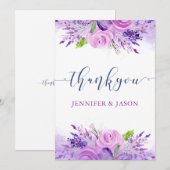 Landelijke Lavendel Paarse Bedankkaart (Voorkant / Achterkant)