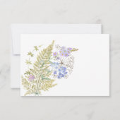 Landelijke Lavendel & Salie Wilde Bloemen Witte Di RSVP Kaartje (Achterkant)