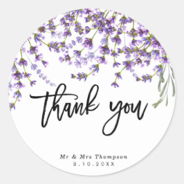 landelijke lavendel trouw bedankt sticker