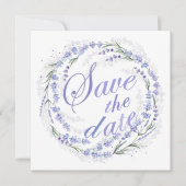 Landelijke lavendelkrans trouw save the date (Voorkant)
