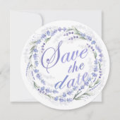 Landelijke lavendelkrans trouw save the date (Voorkant)