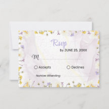 Landelijke lente bloemige elegante trouw RSVP kaar