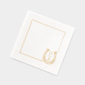 Landelijke lijst Westerse Hoefijzer Monogram Bruil Folie Servetten (Links)