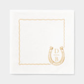 Landelijke lijst Westerse Hoefijzer Monogram Bruil Folie Servetten (Voorkant)