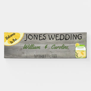 Landelijke limonade Mason Jar Rustic Wedding Banne Spandoek
