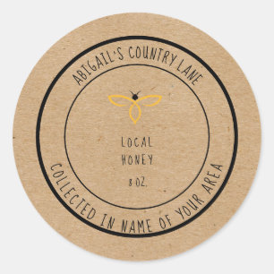 Landelijke Lokale Honing Voedsetlabel Ronde Sticker