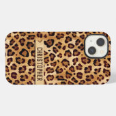 Landelijke Luipaardprint Huid Voeg Naam Toe iPhone Hoesje (Achterkant horizontaal)