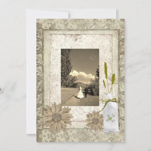 landelijke madeliefjes westerse country bruiloft kaart (Voorkant)