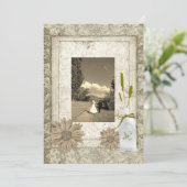 landelijke madeliefjes westerse country bruiloft kaart (Staand voorkant)