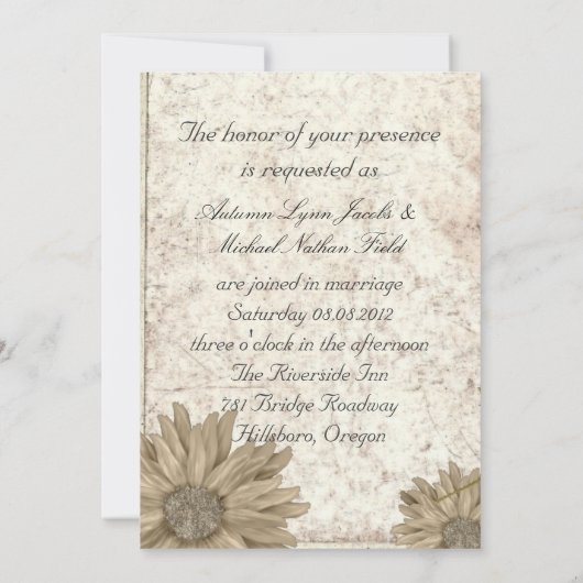 landelijke madeliefjes westerse country bruiloft kaart (Achterkant)