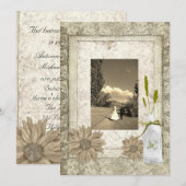 landelijke madeliefjes westerse country bruiloft kaart (Voorkant / Achterkant)