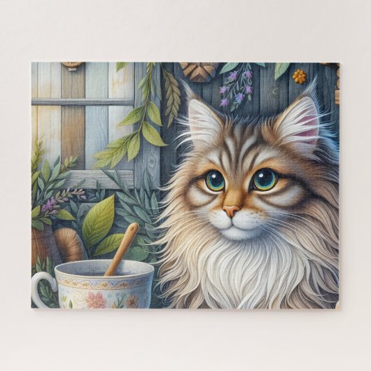 Landelijke Maine Coon Kat Legpuzzel (Horizontaal)