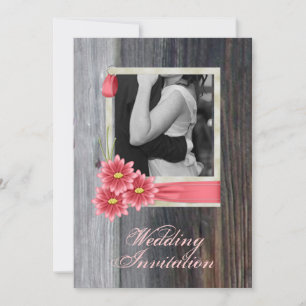 landelijke margriet westerse country bruiloft kaart