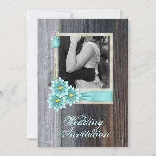 landelijke margriet westerse country bruiloft kaart