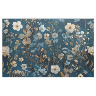 Landelijke marineblauwe botanische elegante vintag stof