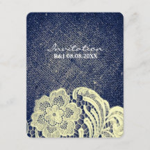 landelijke marineblauwe jute kant landelijke bruil