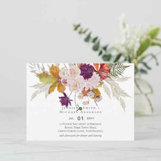 Landelijke Maroon Ginger Blush Bruiloft (Staand voorkant)