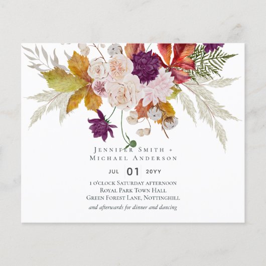 Landelijke Maroon Ginger Blush Bruiloft (Voorkant)