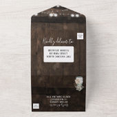 Landelijke Mason Jar Houten Vat Trouw Uitnodiging (Buitenkant)