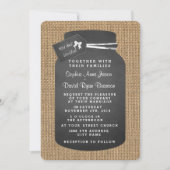 Landelijke Mason Jar Jute Bruiloft Uitnodigingen (Voorkant)